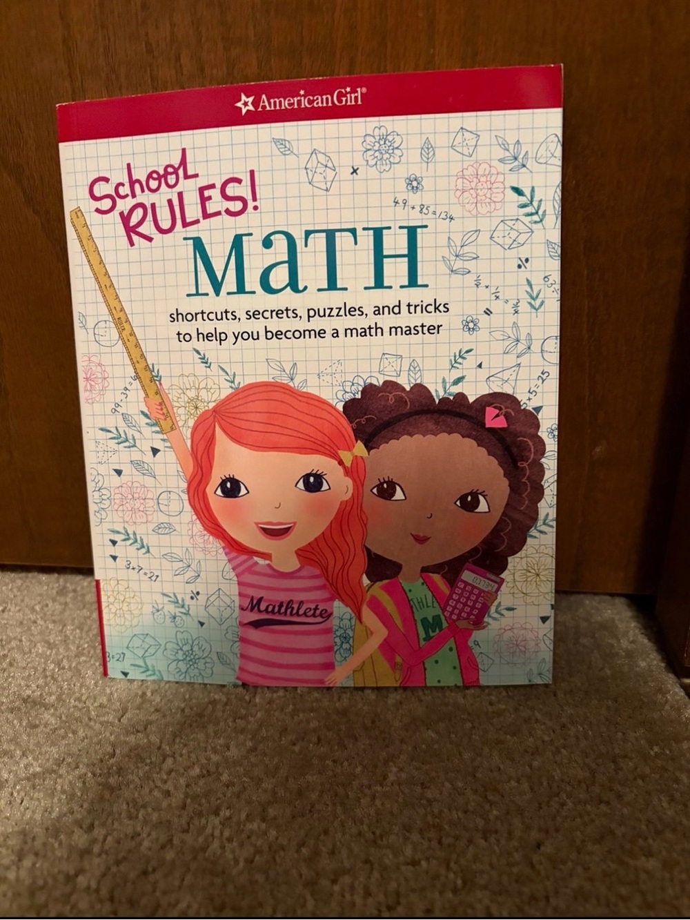 American Girl Math Book — Pink, Teal & Red Illustrated Cover